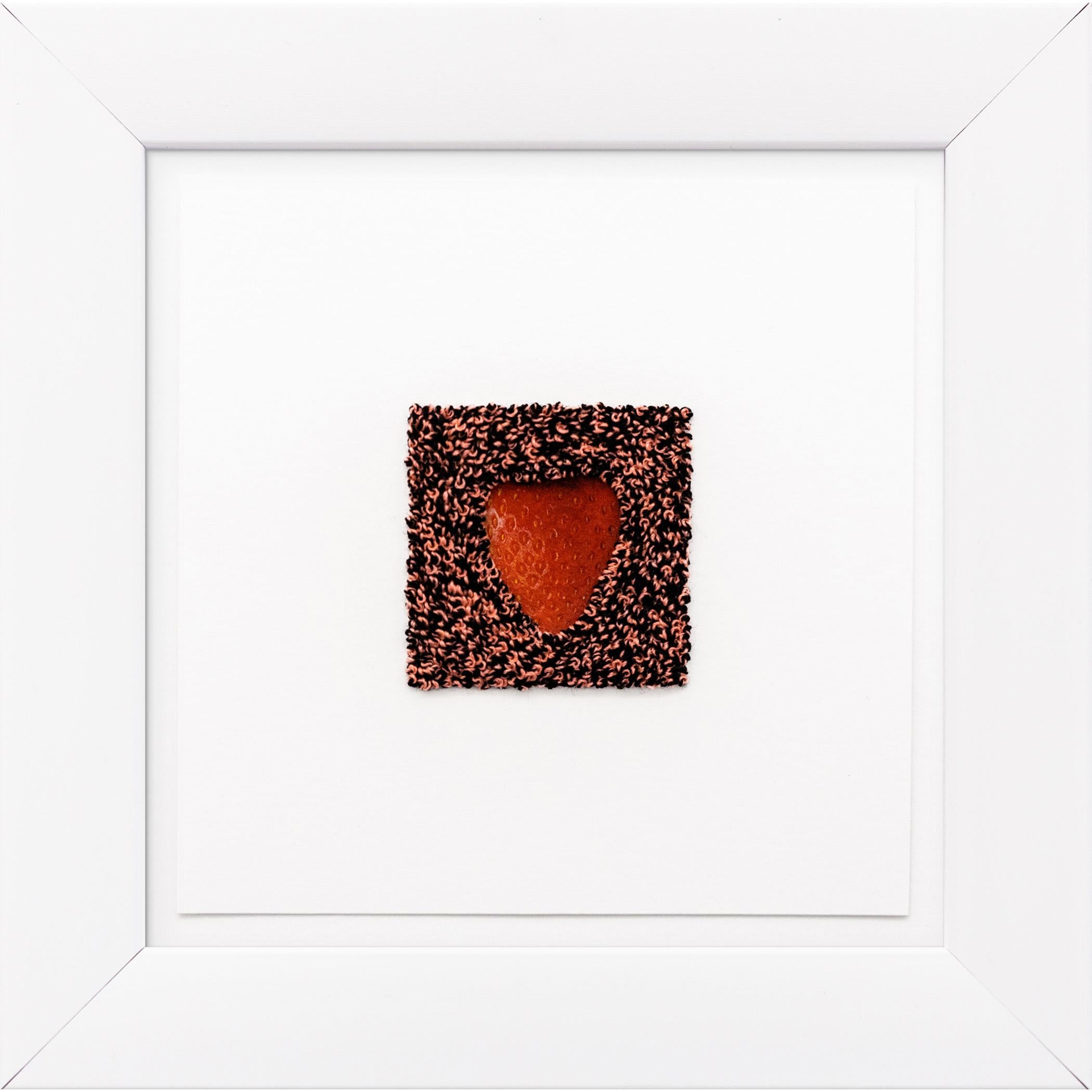 My Jam Mixed Media Artwork, Collage and Embroidery, 21st Century, 6x6"