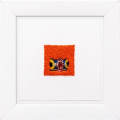 New Toy, Mixed Media Artwork:Collage and Embroidery, 6x6"