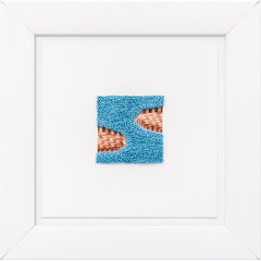 Collage de papier "Potluck", broderie à la main, motif géométrique, fil, nœud français.