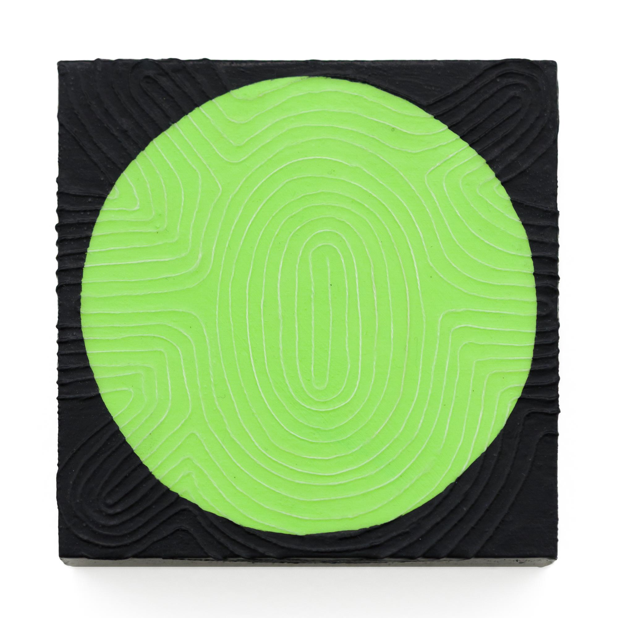 "You Are Here: Ecto" Textured Acrylic and Thread Panel