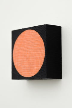 "You Are Here: Orange" String and Acrylic in Grid Pattern by Kelly Kozma