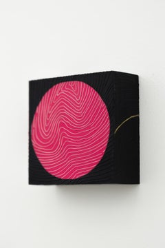 "You Are Here: Red" Thread and Acrylic on Panel