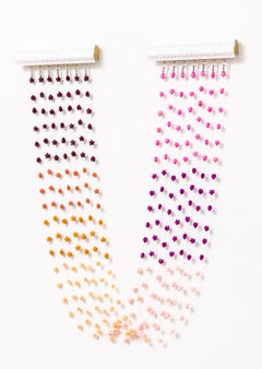 "Crossing Paths: Sunset" Hand-Crafted Origami Stars in Wall-Hanging Sculpture