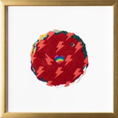 Stolen Stickers & Visions: Hand Embroidery Mixed Media Sculpture
