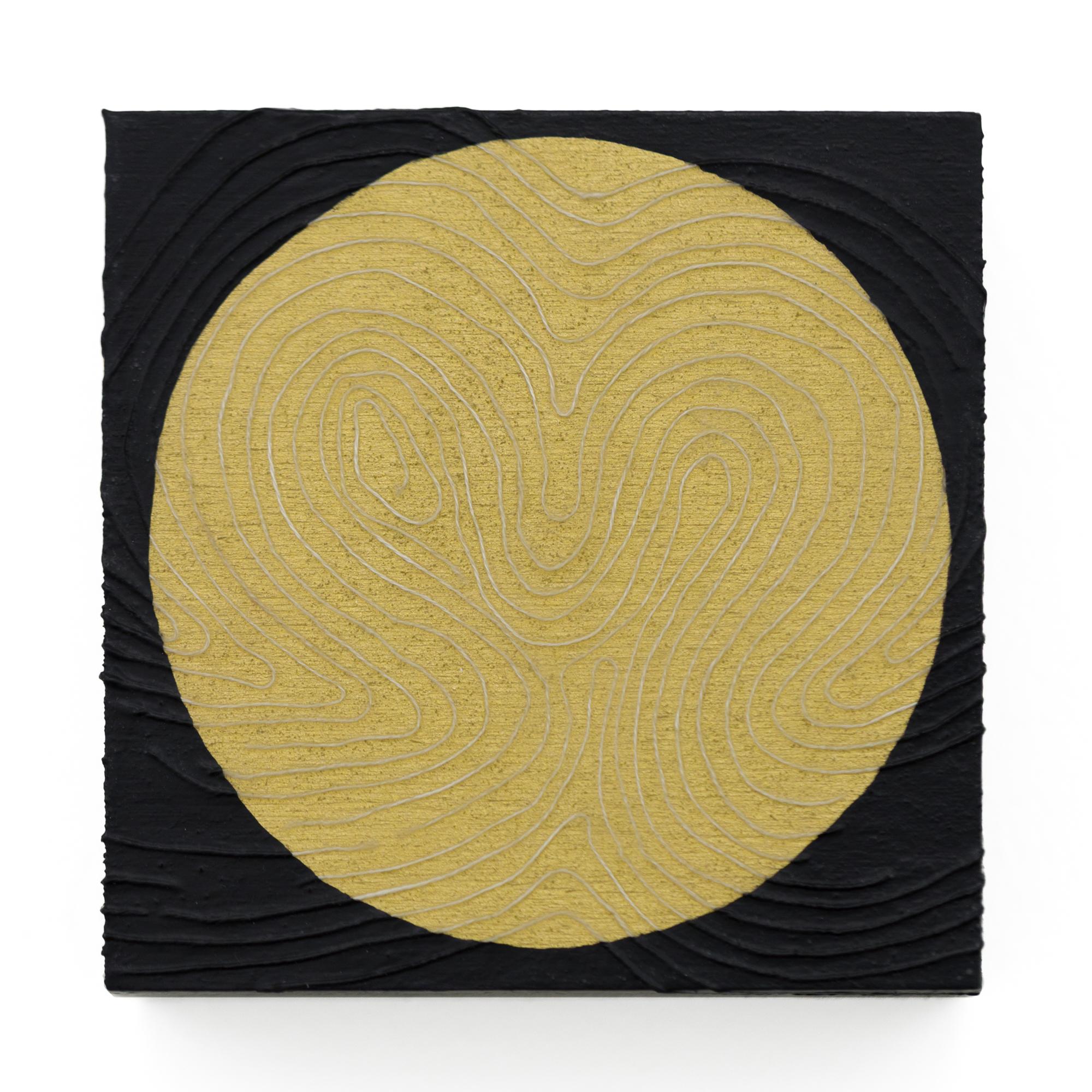 "You Are Here: Gold" String and Paint in Radial Pattern