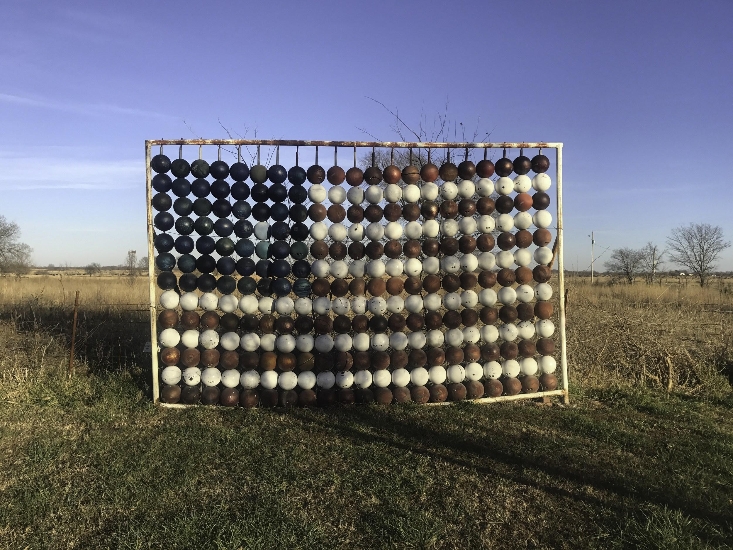 Bowling Ball Flag (Americana, Midwest, Classic, Vintage, Funny, ~26% OFF) - Photograph by Kelly Ludwig