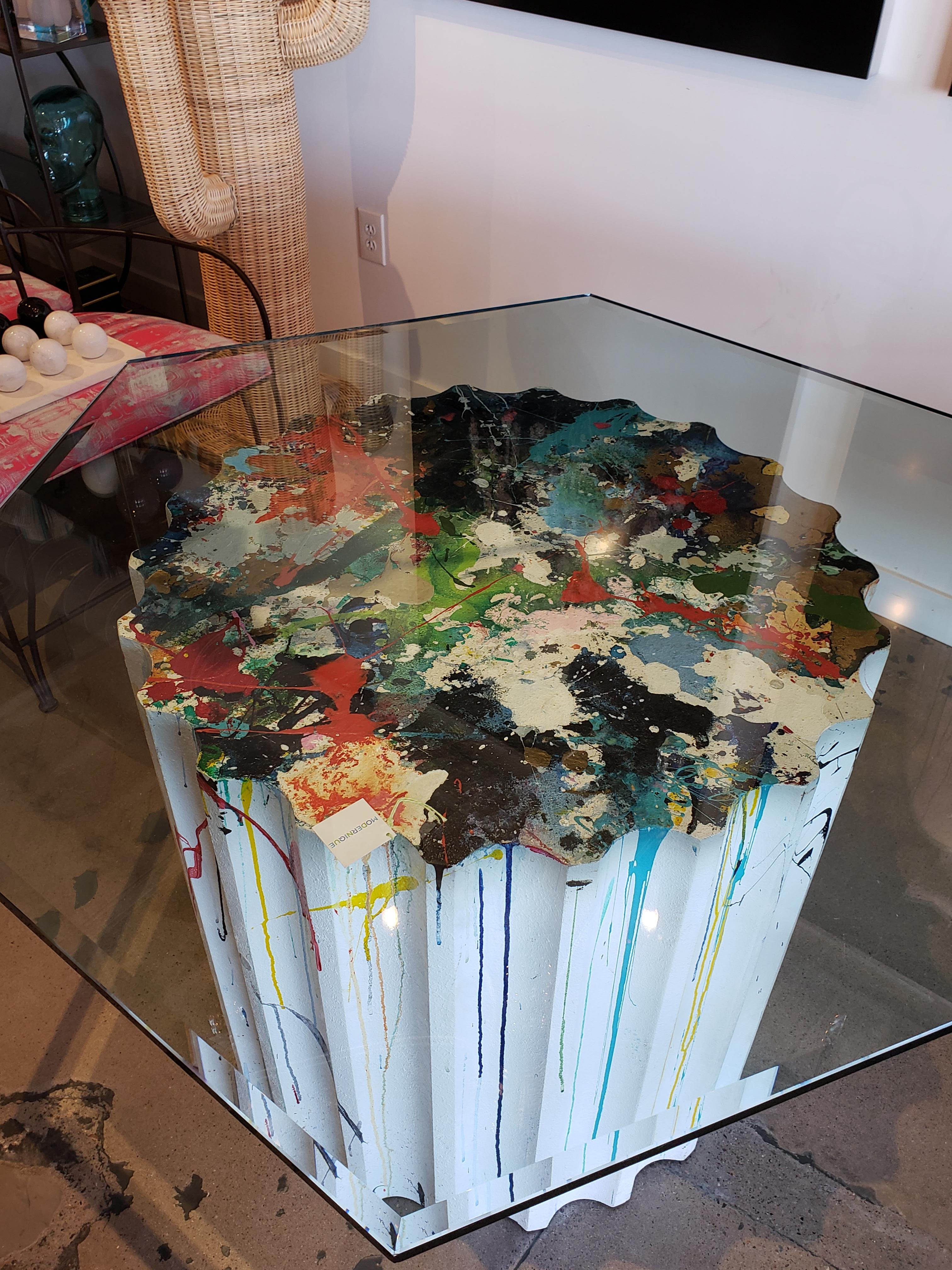 Hand-Painted Hand Painted Artists Table For Sale