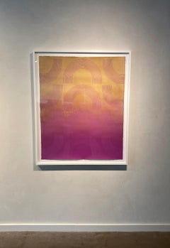 Love Letter to Violet- Framed purple abstract painting on paper by Kelly Ording