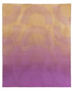 Love Letter to Violet- Framed purple abstract painting on paper by Kelly Ording 