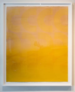Sundowns- abstract acrylic framed painting by Kelly Ording in yellows