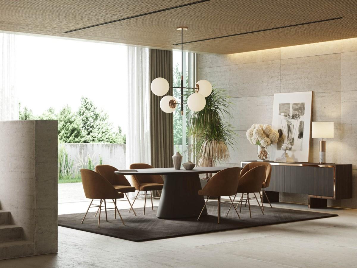 modern oval dining table