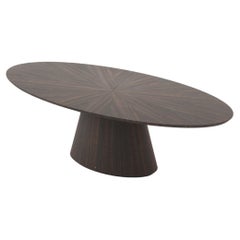 Contemporary oval dining table in wood veneer