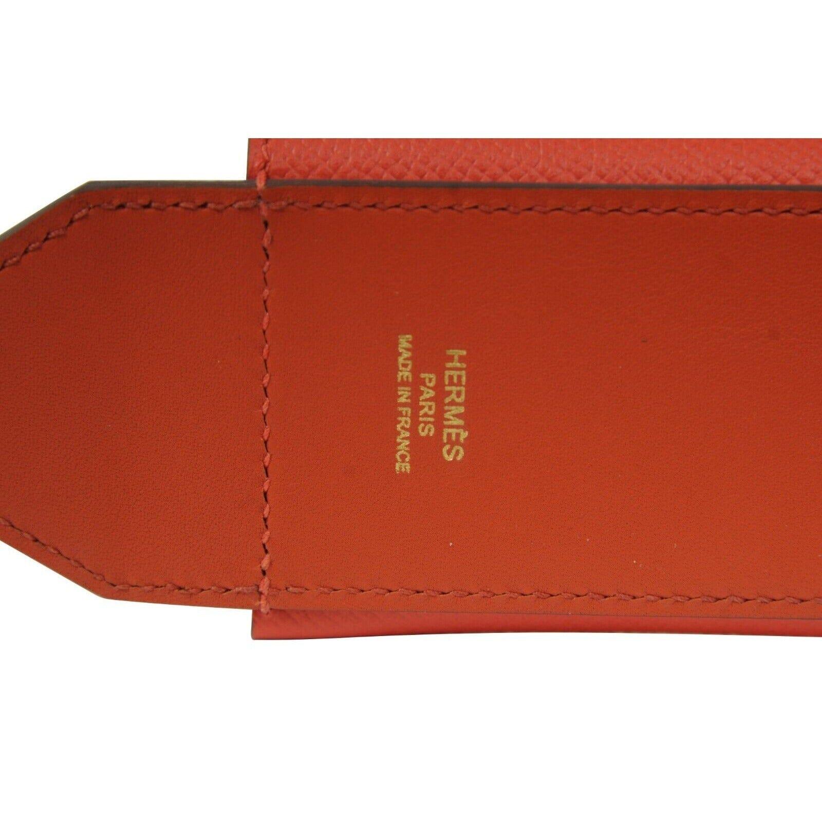 Bolsa Kelly Bolsillo Correa Swift Epsom Terre Battue Capucine Rojo Naranja Piel en venta 5