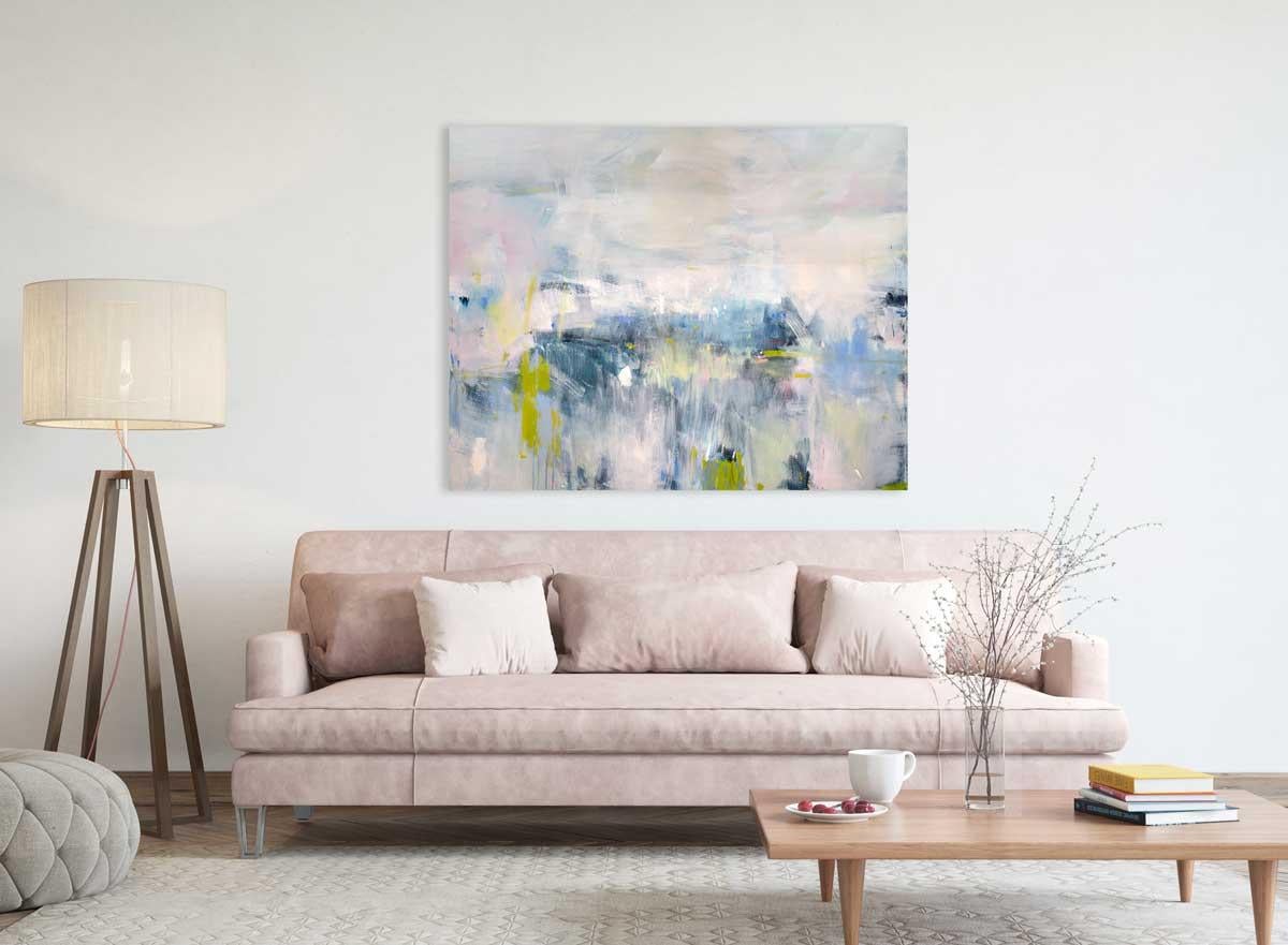 blush abstract painting
