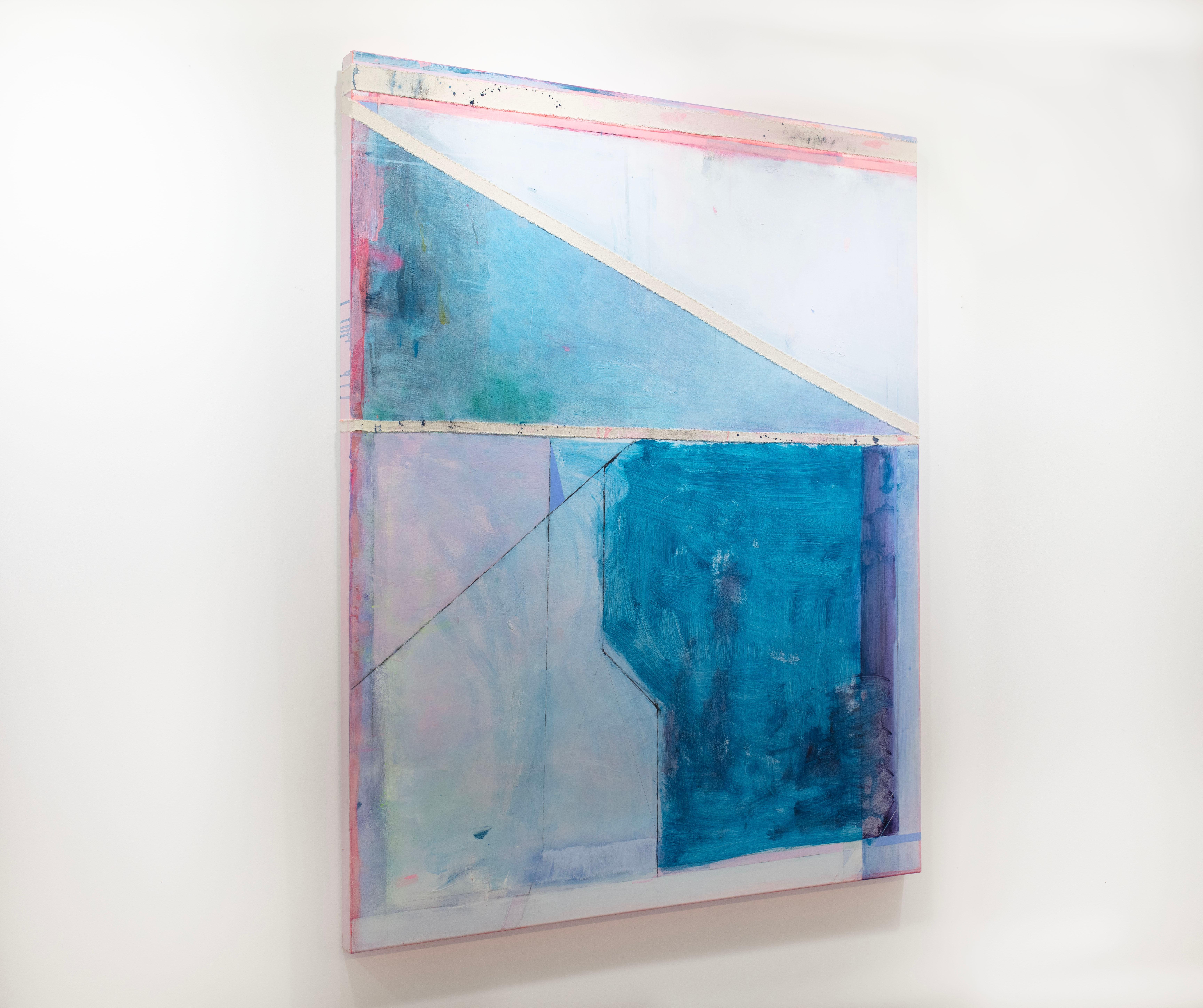 Kelly Rossetti Abstract Painting – Abstraktes geometrisches Gemälde „Breezeblocks“