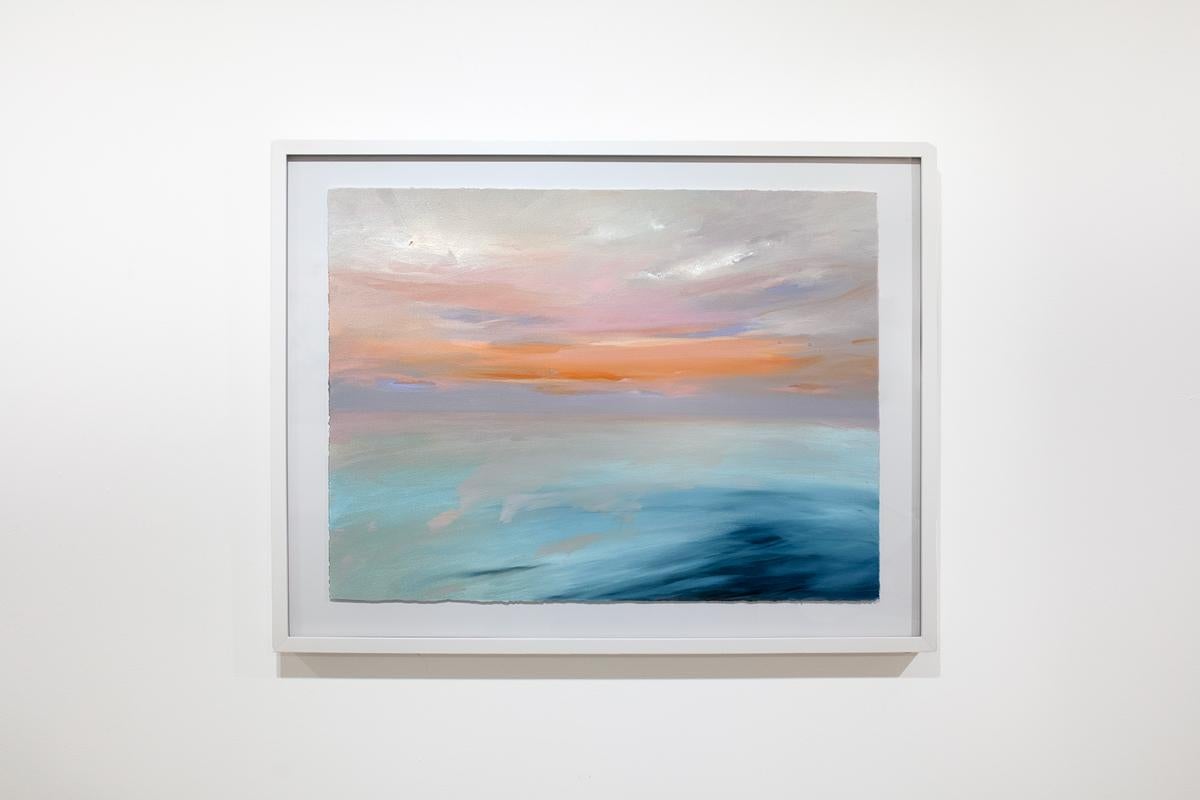 Landscape Painting di Kelly Rossetti - "Maison Sancerre II" Pittura astratta di paesaggio costiero