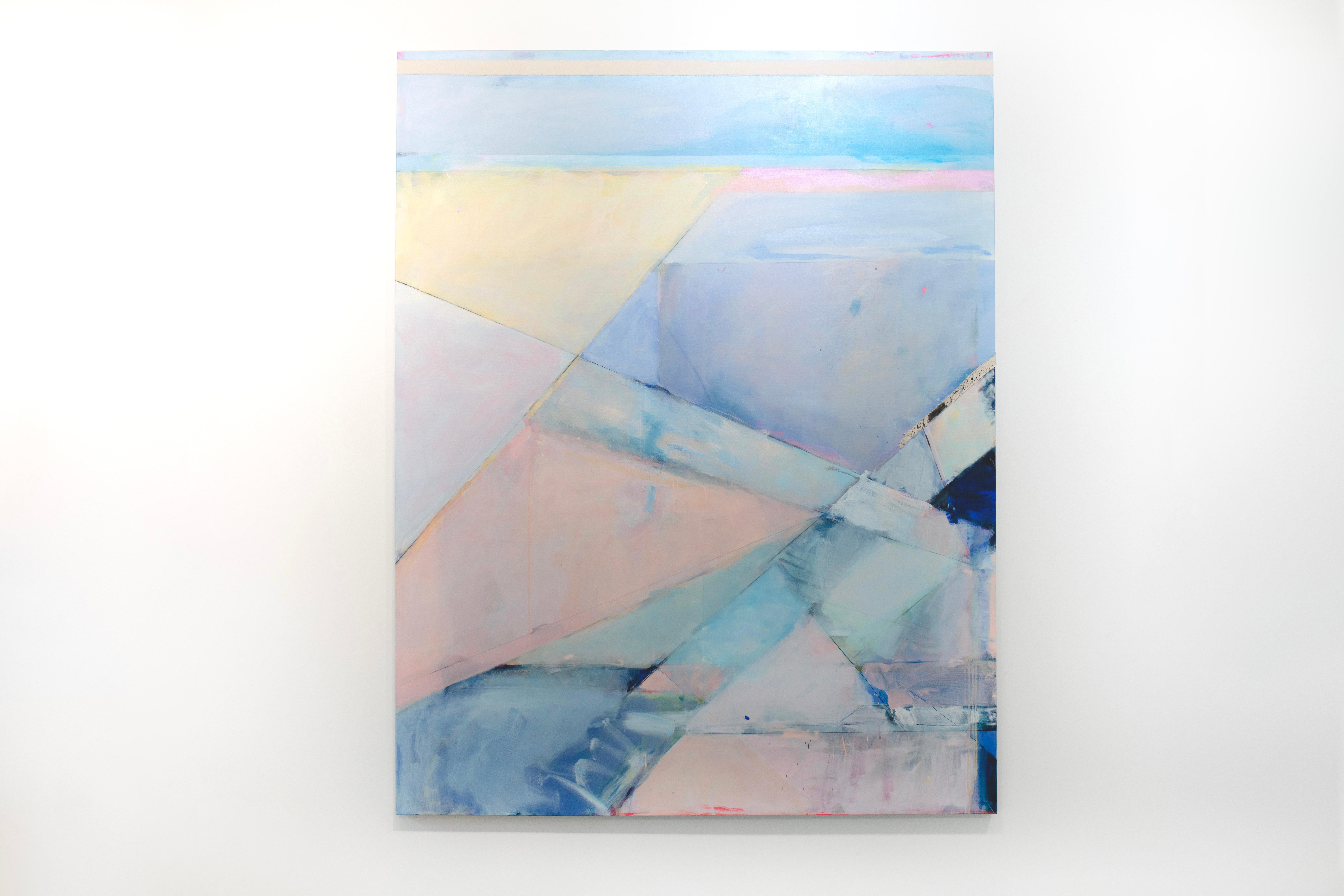 Kelly Rossetti Abstract Painting - "Prisms" Abstract Geometric Painting
