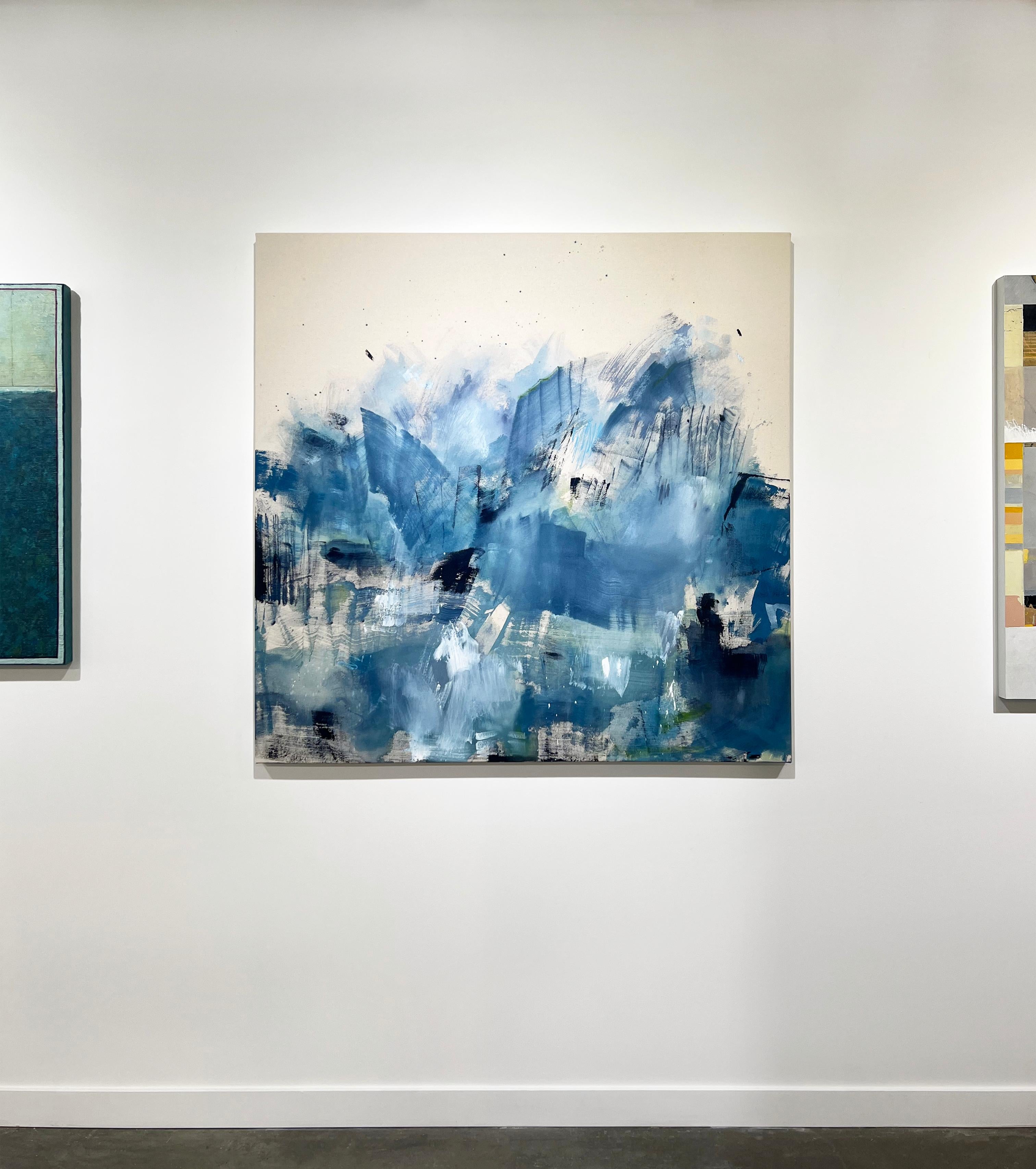 Abstraktes Gemälde „Sailing“, „Sailing“ (Grau), Abstract Painting, von Kelly Rossetti