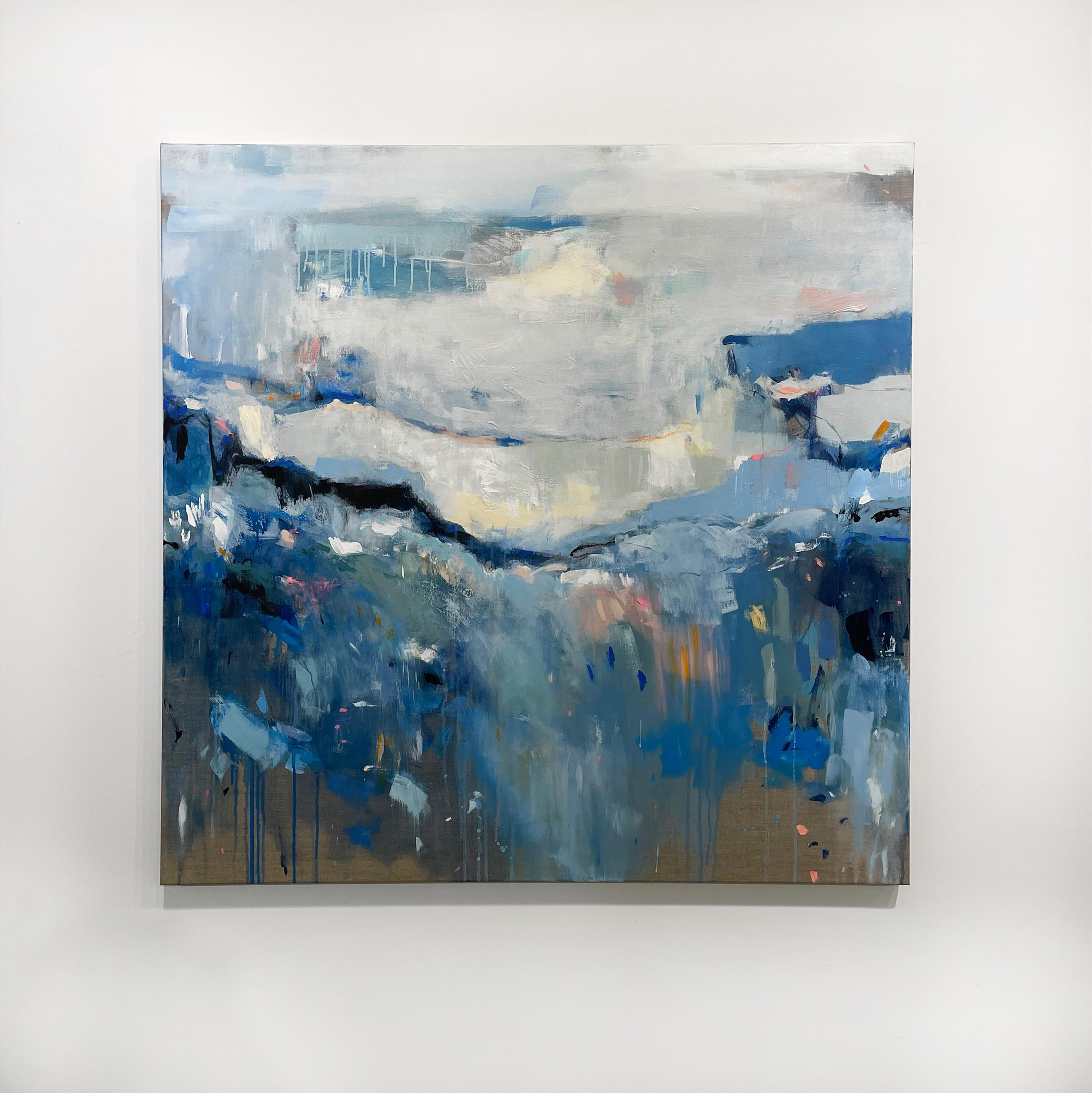 Abstraktes Gemälde „Tuscan Daydream“ (Blau), Abstract Painting, von Kelly Rossetti