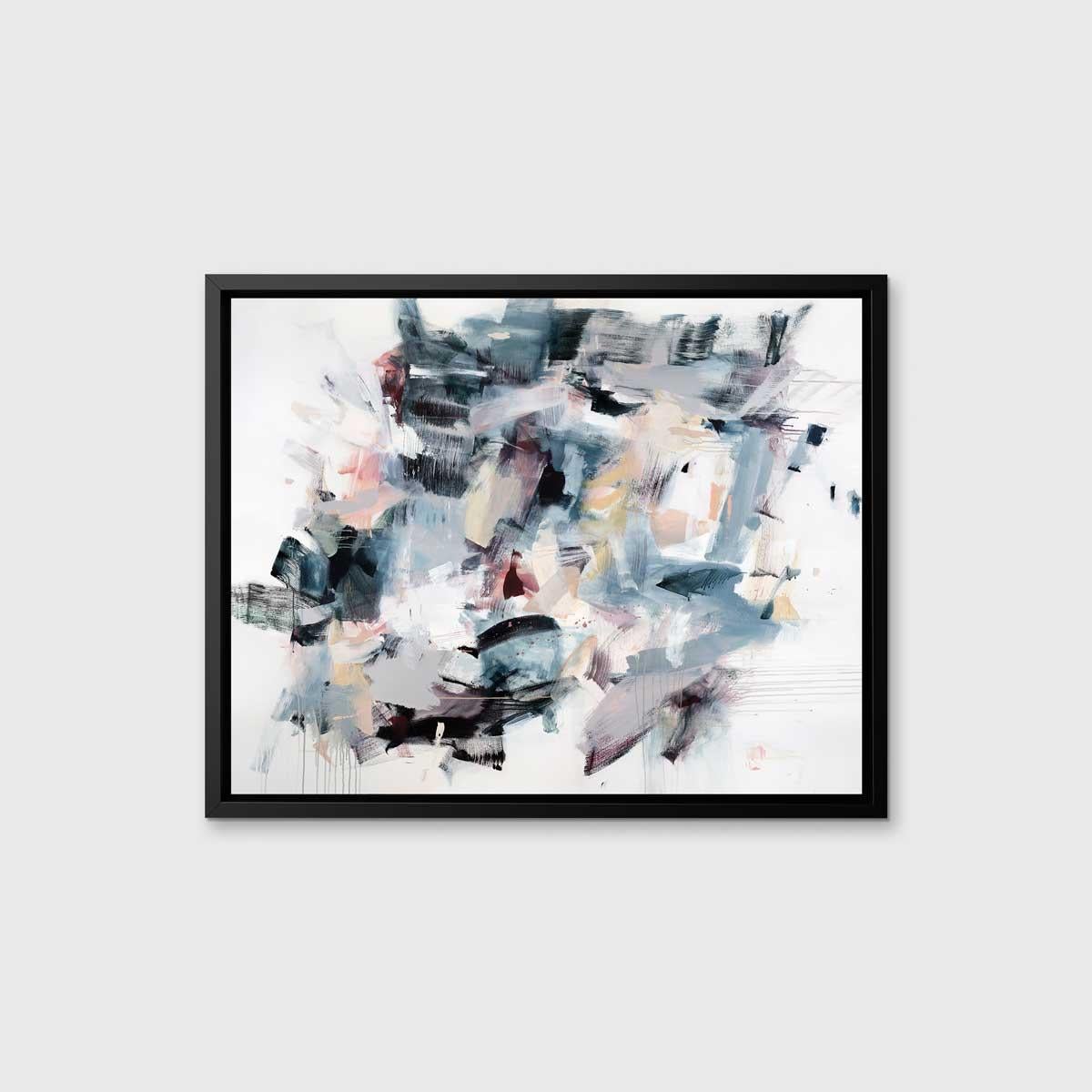 « Serotonin Overflow », tirage giclée encadré en édition limitée, 40,6 cm x 50,8 cm - Gris Abstract Print par Kelly Rossetti