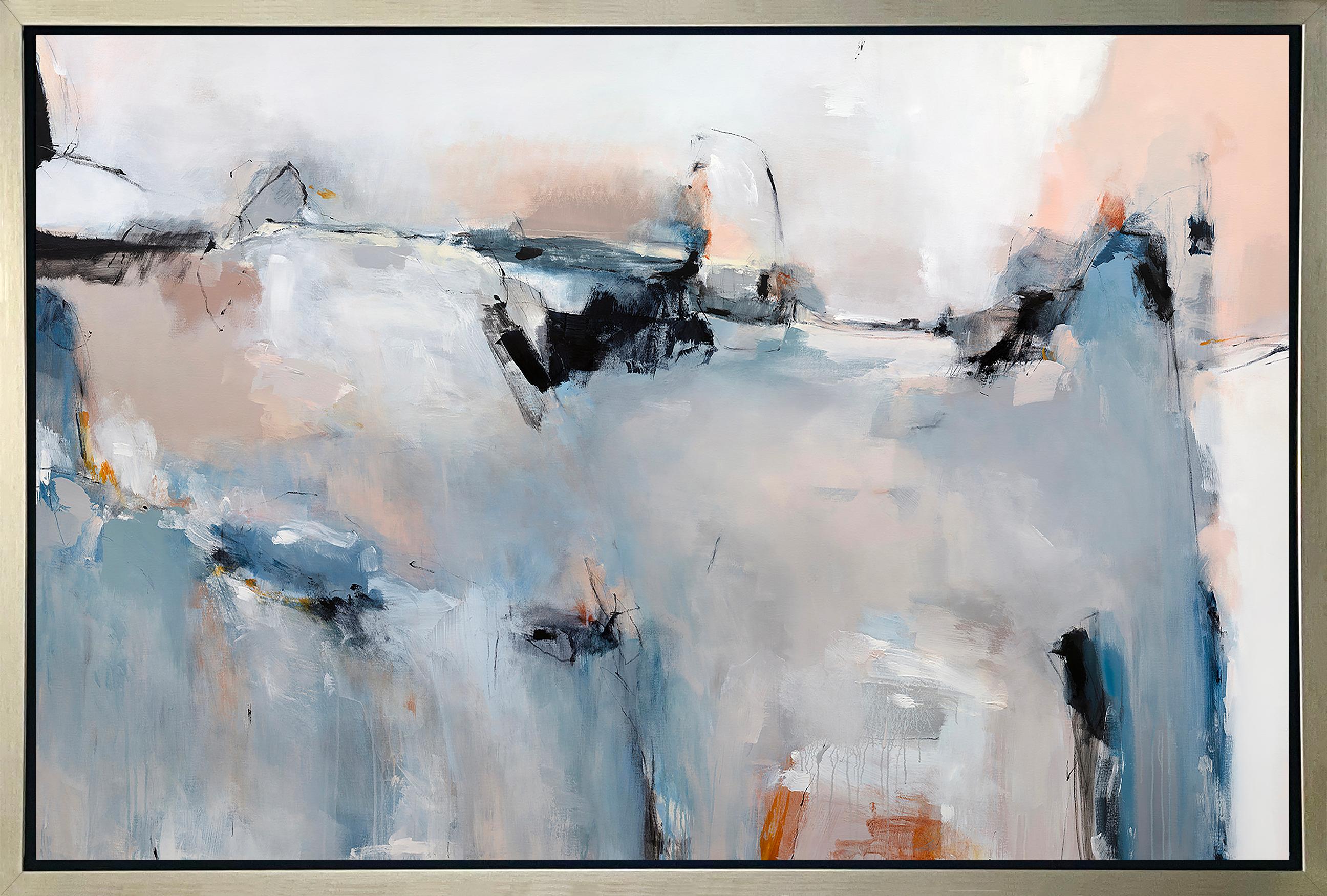 Kelly Rossetti Abstract Print - "Transparent Frontier, " Framed Limited Edition Giclee Print, 36" x 54"