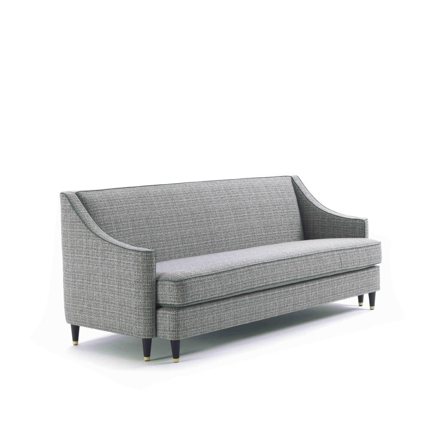 Perfectly proportioned and exquisitely detailed, this sofa will take center stage in any living room with its streamlined silhouette and refined upholstery. Fashioned of sturdy plywood and solid wood structure padded with polyurethane foam and