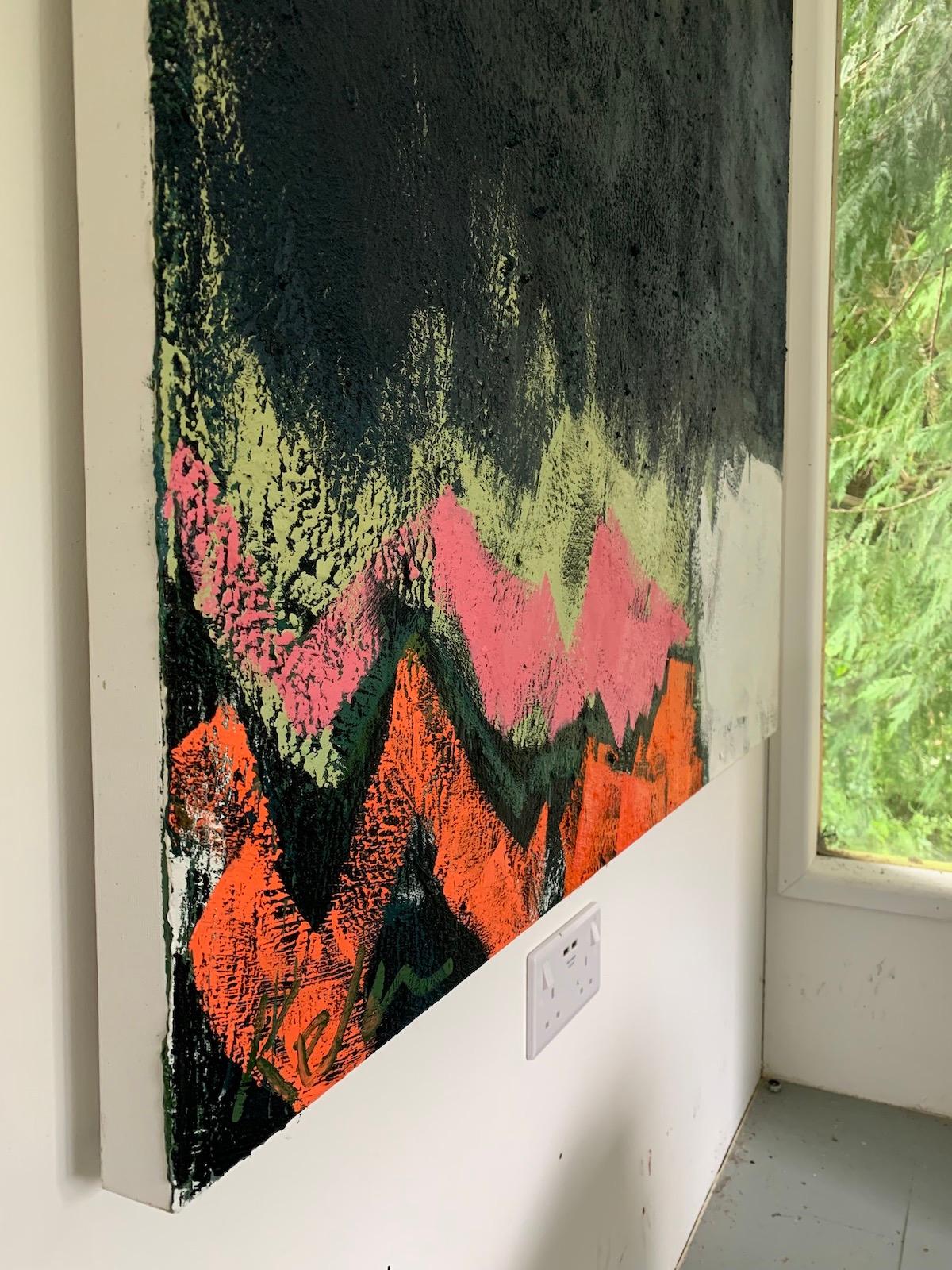 Río. Pintura original Statement, Arte contemporáneo, Arte de estilo abstracto - Abstract Painting Negro de Kelly Washbourne