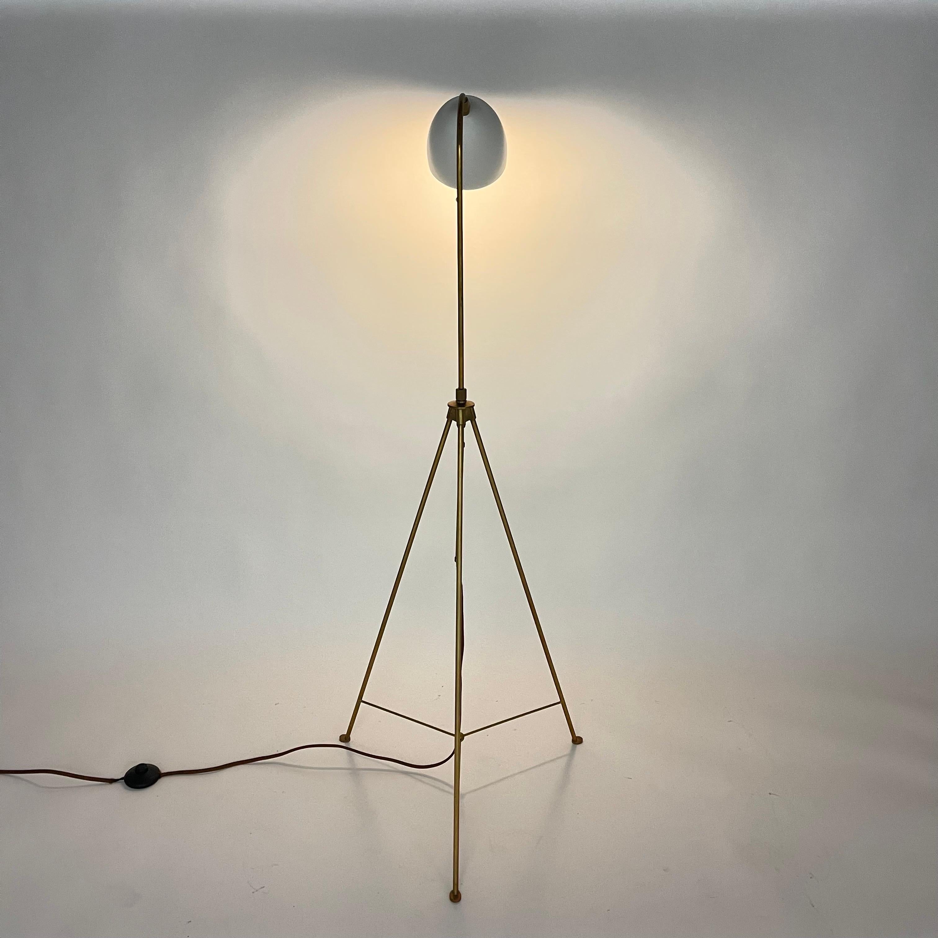 American Kelly Wearstler Adjustable Bronze and White Enamel Floor Lamp, USA 2015 For Sale