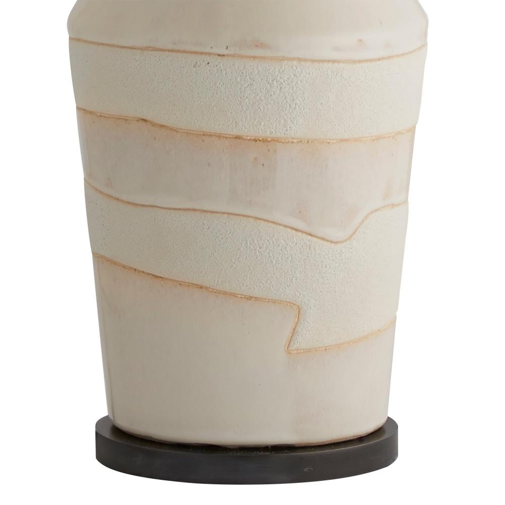 Modern Kelly Wearstler Alta Ceramic Table Lamp in Porous White & Ivory