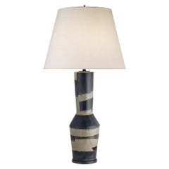 Kelly Wearstler Alta Ceramic Table Lamp in Sand & Black Stripe