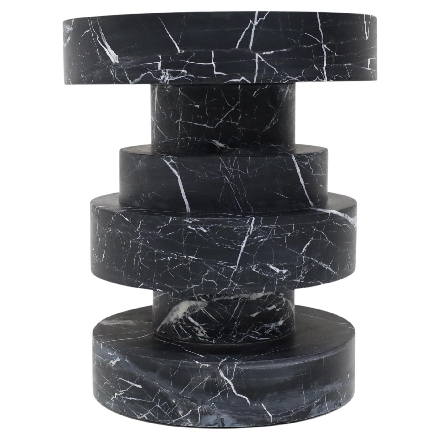 Kelly Wearstler Apollo Stool or Table in Nero Marquina Marble