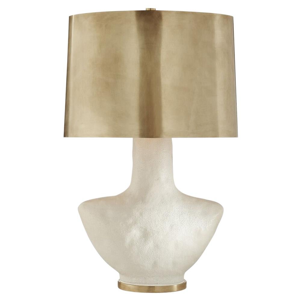 Kelly Wearstler Armato Small Table Lamp Porous White with Brass Shade