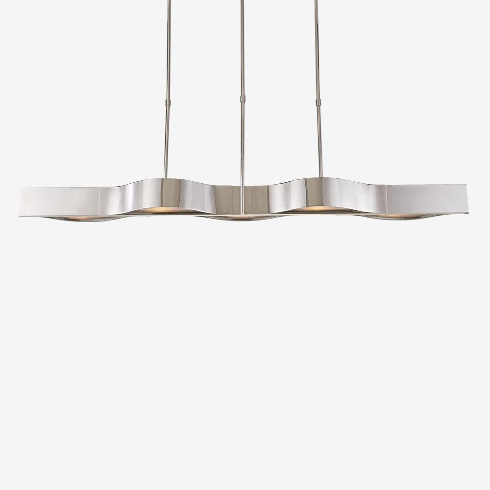American Kelly Wearstler Avant Large Linear Pendant in Bronze and Frosted Glass