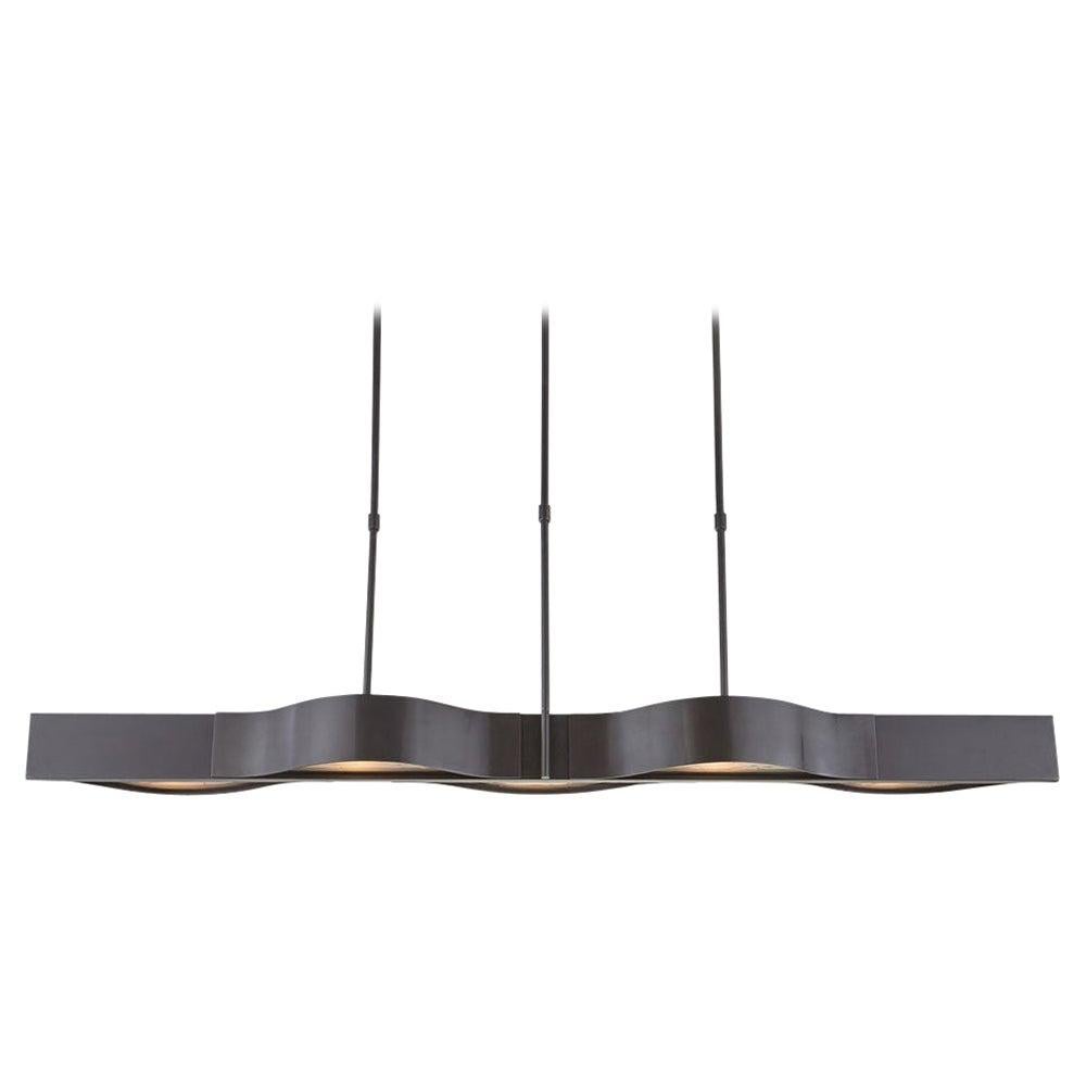 Kelly Wearstler Avant Large Linear Pendant in Bronze and Frosted Glass