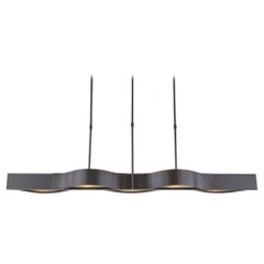 Kelly Wearstler Avant Large Linear Pendant in Bronze and Frosted Glass