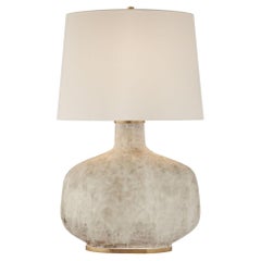 Kelly Wearstler Beton Large Table Lamp in Antique White with Linen Shade
