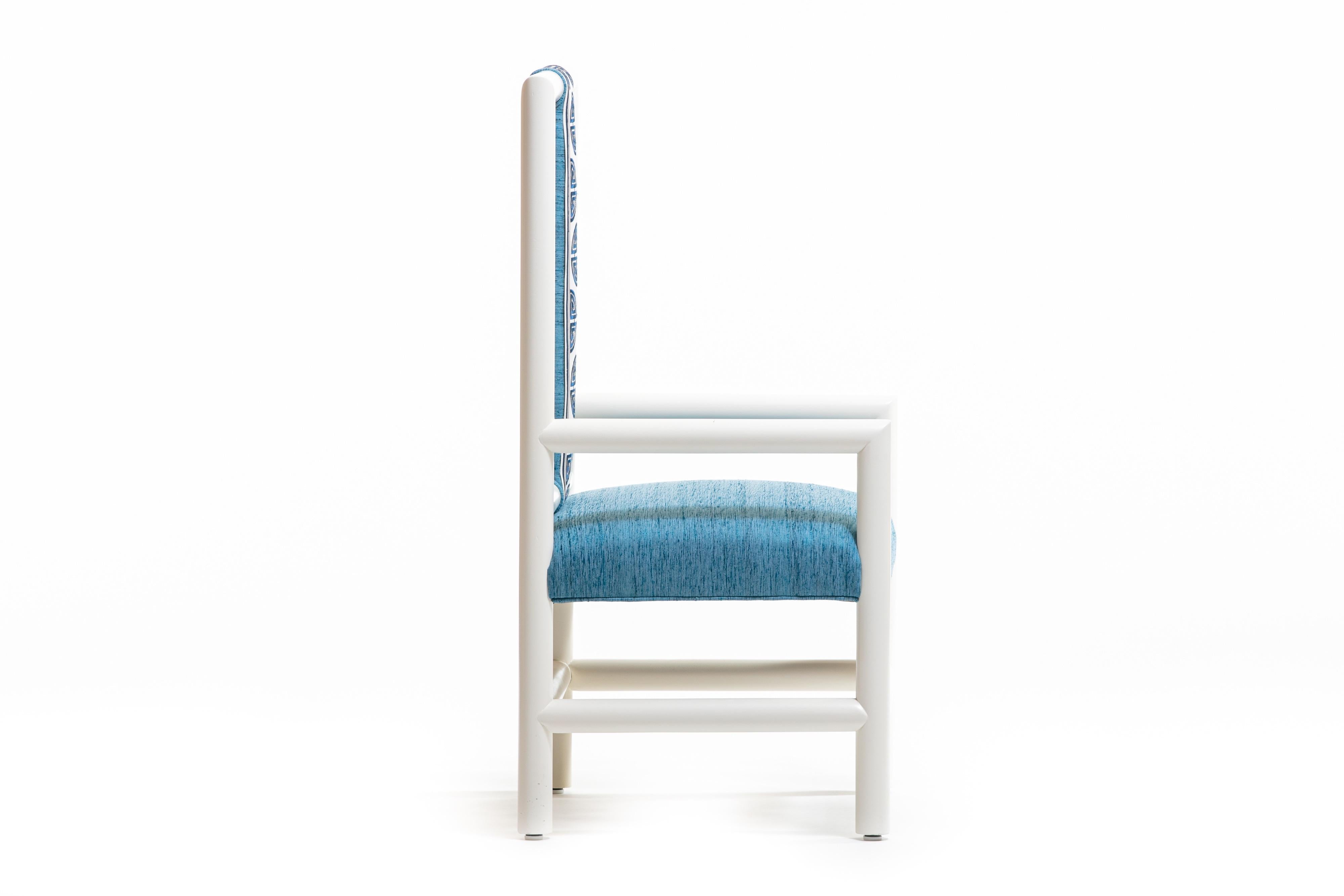 Chinoiserie Blue and White High Back Chair from the Miami Viceroy For Sale 5