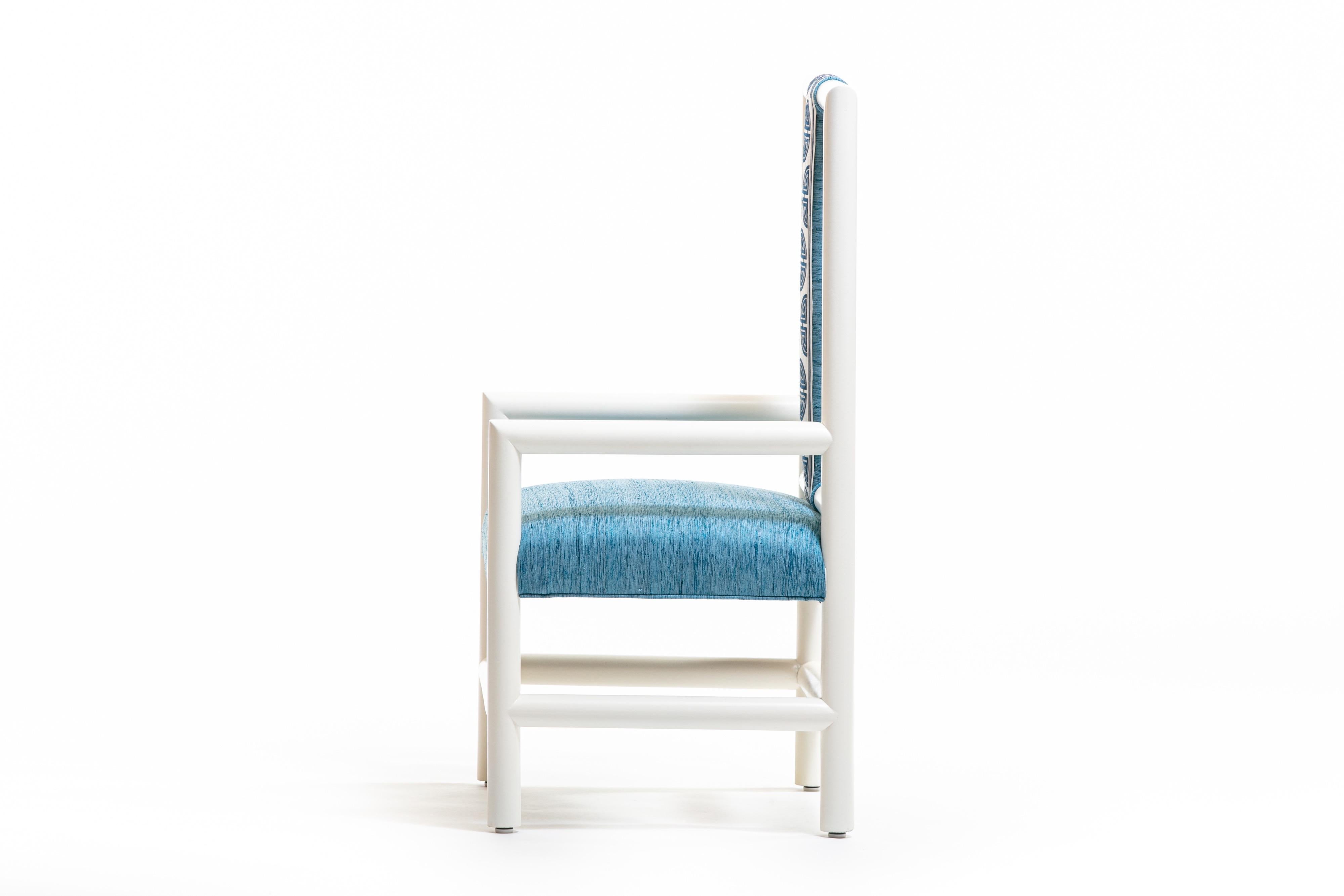 Chinoiserie Blue and White High Back Chair from the Miami Viceroy For Sale 9