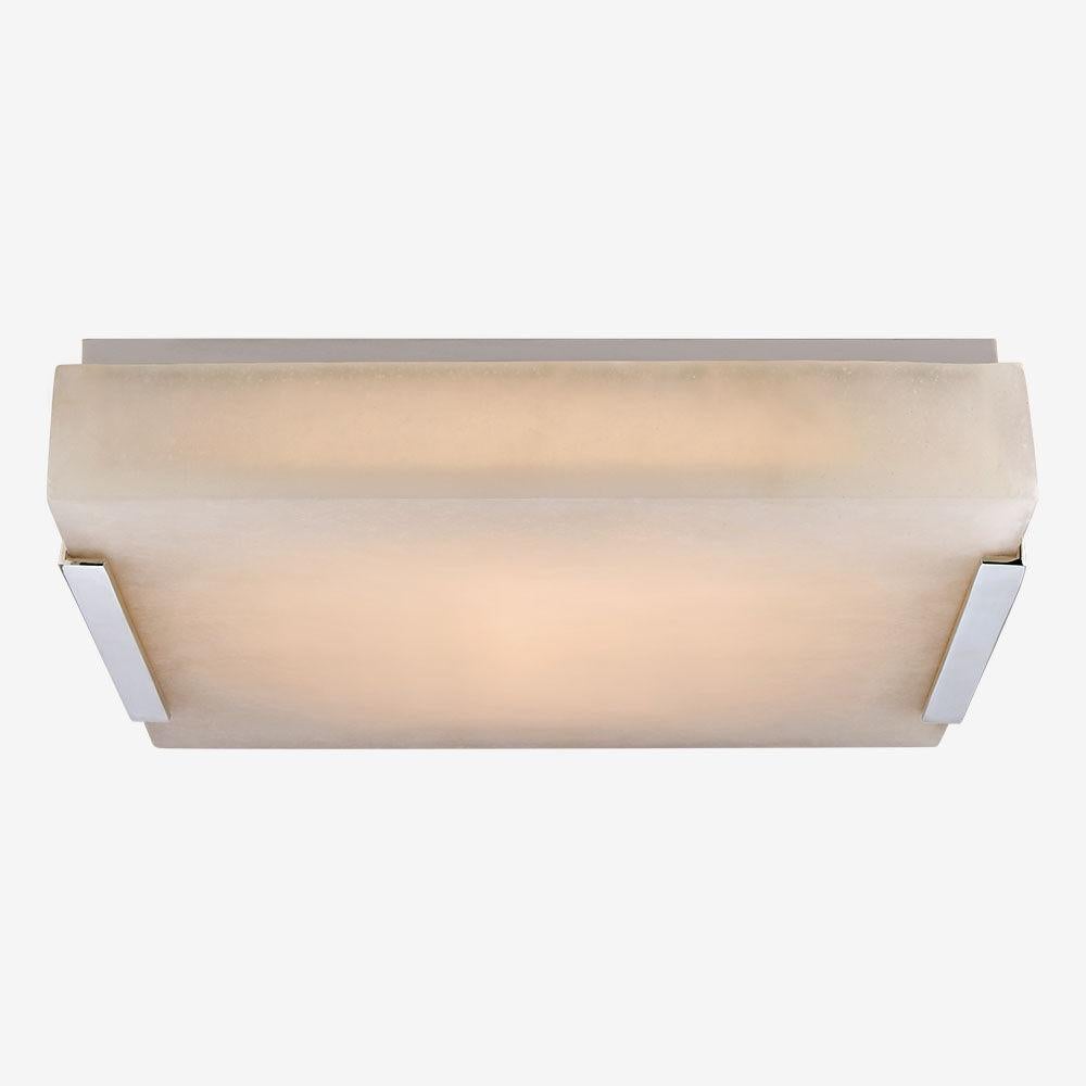 Modern Kelly Wearstler Covet Medium Flush Mount in Alabaster and Burnished Brass