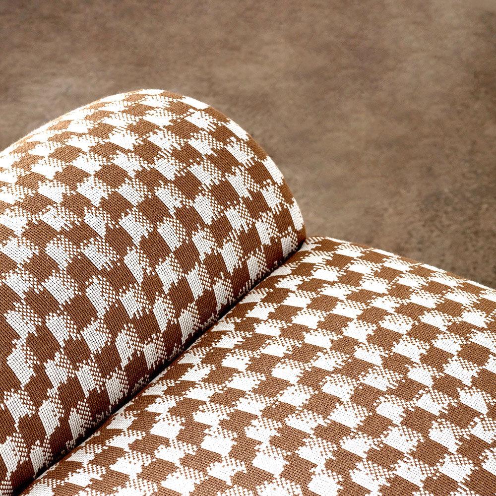 Velluto Pouf Esfera di Kelly Wearstler in tessuto Checker Mushroom in vendita