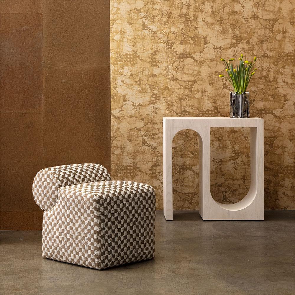 Pouf Esfera di Kelly Wearstler in tessuto Checker Mushroom in vendita 1