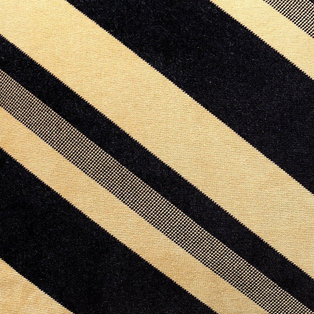 Velluto Pouf Esfera di Kelly Wearstler in velluto a righe color ebano Varsity Gold in vendita