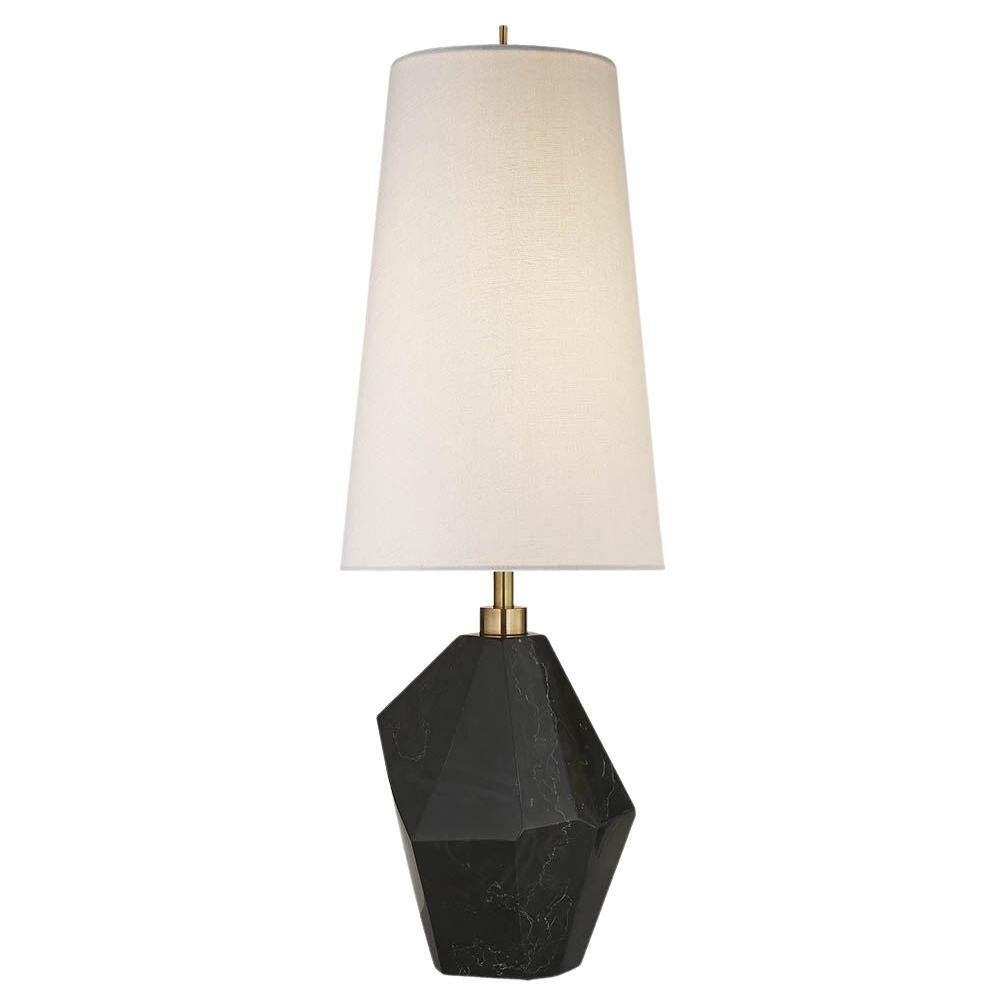 Kelly Wearstler Halcyon Accent Table Lamp w/ Black Marble and Linen