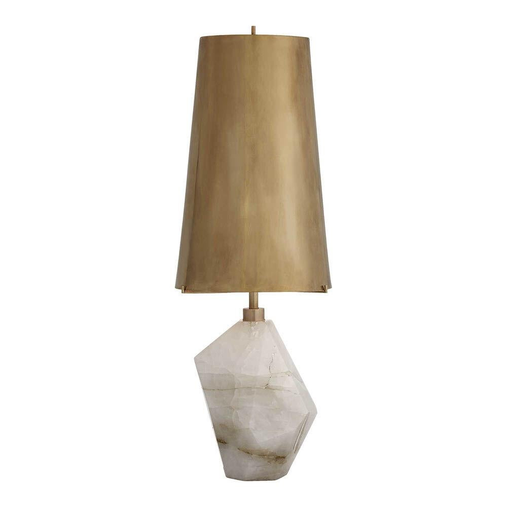 Kelly Wearstler Halcyon Accent Table Lamp w/ Natural Quartz and Gold Shade For Sale