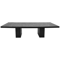 Kelly Wearstler Hollywood Regency Style Ebonized Oak Dining Table and Two Leaves