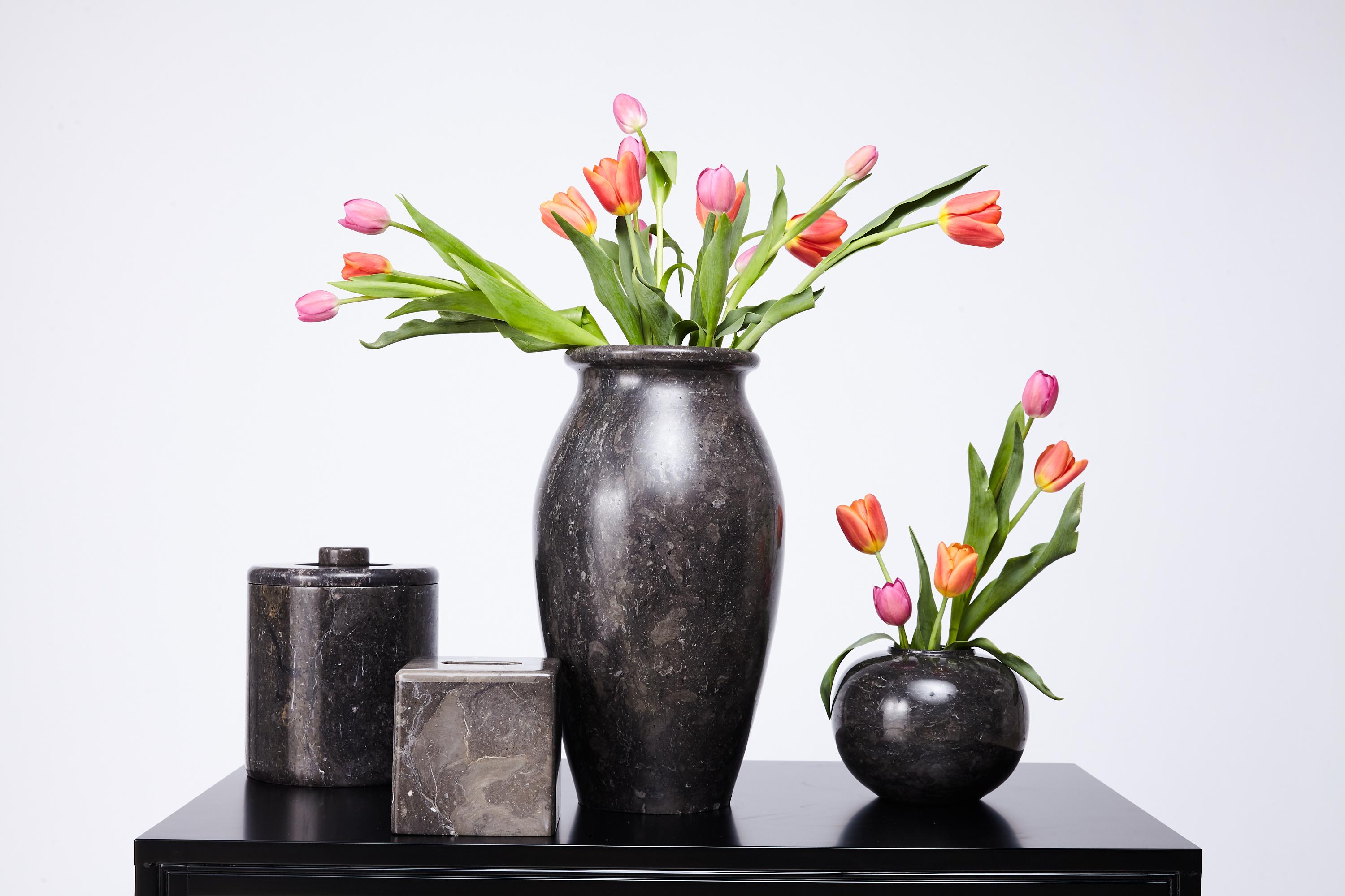 Organic Modern Marble Vase Selected by Interior Designer Kelly Wearstler for the Viceroy Miami