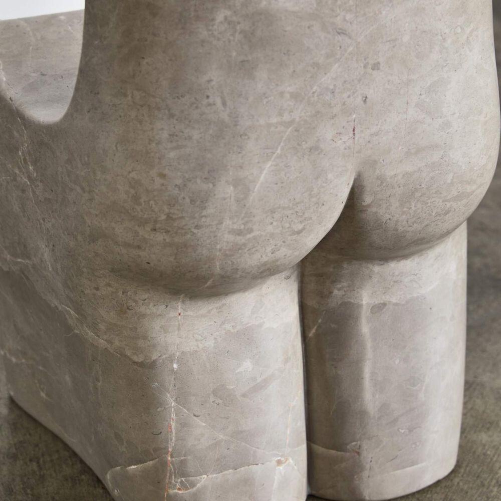 Kelly Wearstler Marble Butt Stool, Light Smoke In New Condition For Sale In West Hollywood, CA