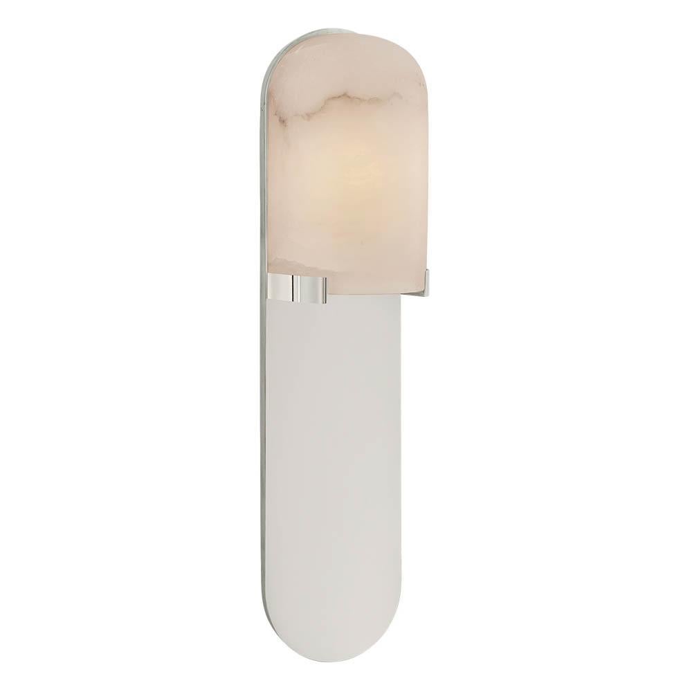 American Kelly Wearstler Melange Medium Elongated Pill Sconce, Bronze with Alabaster For Sale