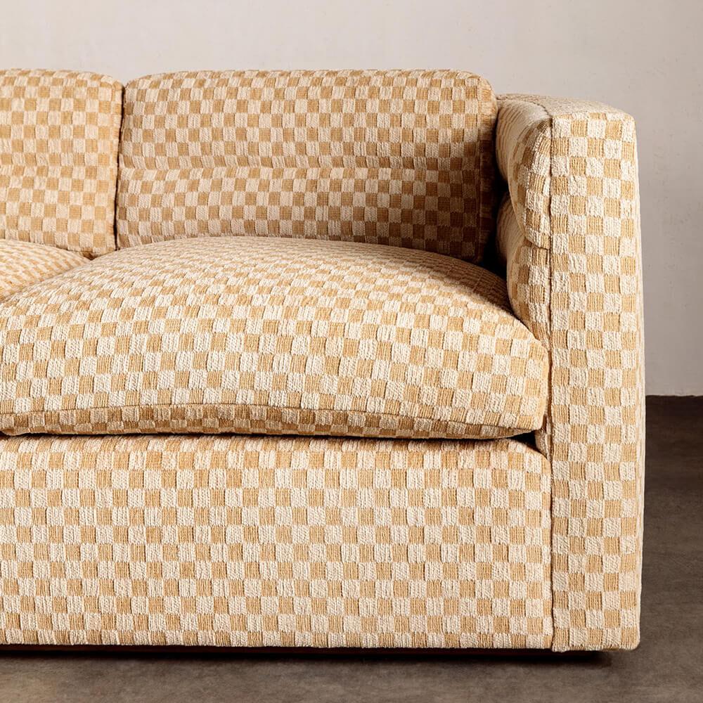 American Kelly Wearstler Melrose Sofa in Quay Golden Chenille For Sale