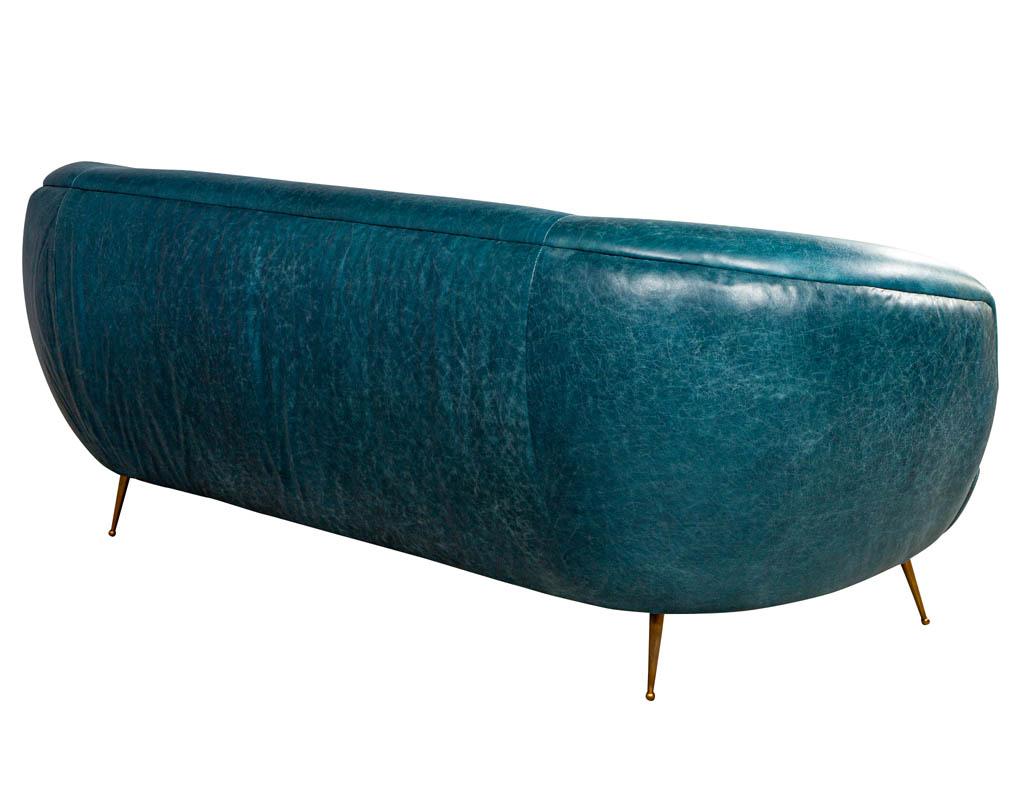 Kelly Wearstler Modern Leather Settee Sofa 3
